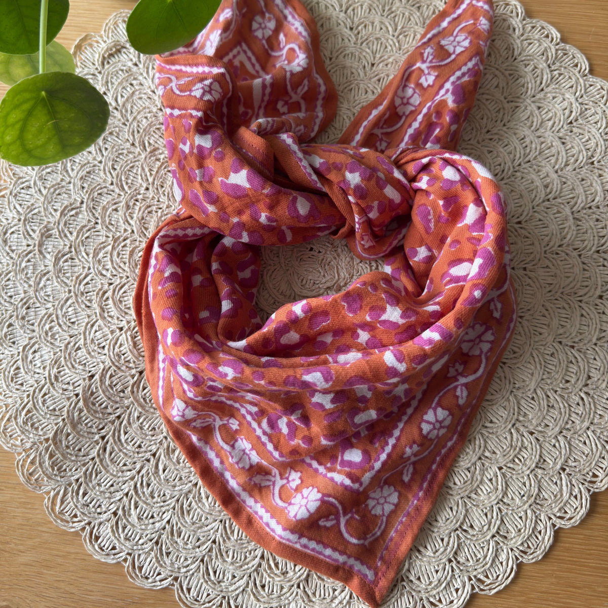 FOULARD LÉOPARD CUIVRE