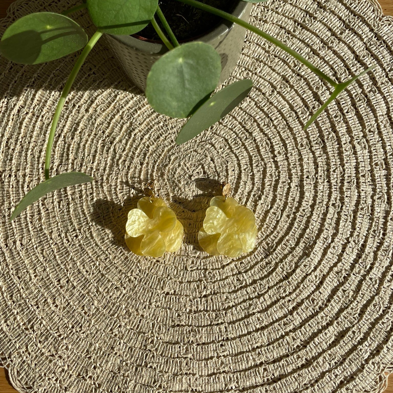 BOUCLES D'OREILLES CAMELIA JAUNE